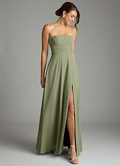 Azazie Tamira Suknie dla druhen Linia A Pofałdowany Szyfon Do ziemi Sukienka image2