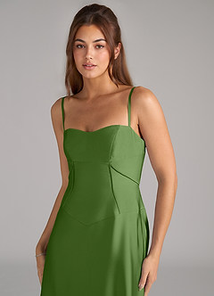 Azazie Valentine Suknie dla druhen Linia A Gorset Satyna elastyczna Do ziemi Sukienka image6