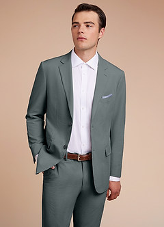 front Miles Gris veste de costume en seersucker