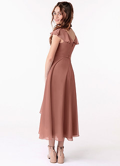 Azazie Posie Junior Cedar Rose A-Line Ruched Chiffon Dress image2