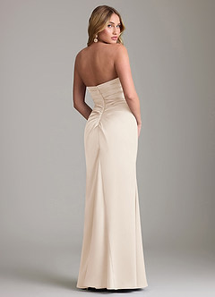 Azazie Lucille Bridesmaid Dresses White Alabaster Mermaid Strapless Stretch Satin Convertible Dress image2