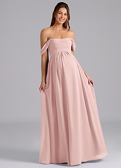 Azazie Saige Abiti da damigella d'onore premaman Abito A-Line Plissettato Chiffon Floor-Length image4