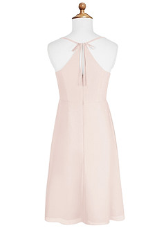 Azazie Doll Junior Rose Petal A-Line Bow Chiffon Dress image6