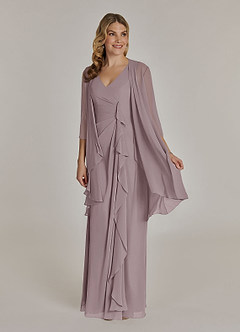 Azazie Manuella Abiti per la Madre della Sposa Abito A-Line in Chiffon con Scollo a V a Pieghe Dusk image3