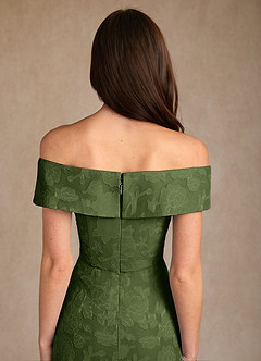 Azazie Medford 신부의 어머니 드레스 A라인 오프 더 숄더 플로럴 번아웃 플로어 길이 드레스 image8