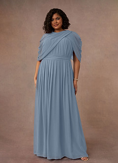 Azazie Olena Mother of the Bride Dresses Dusty Blue A-Line Sequins Chiffon Dress image7
