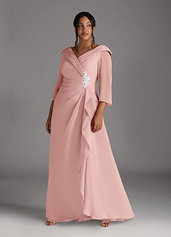 Azazie Jaycee Abiti per la Madre della Sposa Abito A-Line in Chiffon Rosa Cipria image7