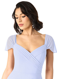 Azazie Tancie Bridesmaid Dresses Lavender A-Line Off the Shoulder Chiffon Convertible Dress image4