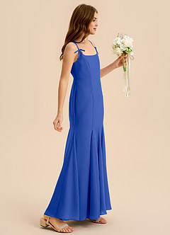 Azazie Evey Junior Royal Blue Mermaid Pleated Chiffon Dress image5