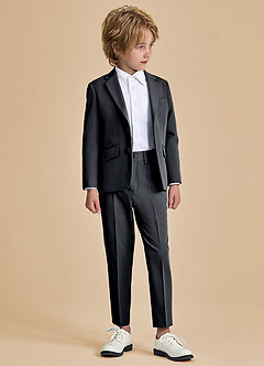 front Oliver Boys Charcoal 2-Piece Suit