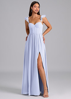 Azazie Denisse Bridesmaid Dresses Lavender A-Line Ruched Chiffon Dress image1