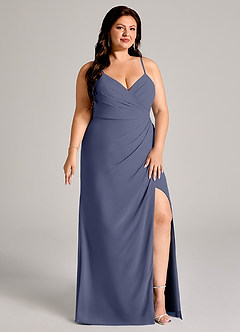 Azazie Maci Brudtärnklänningar Klä av Tubklänning i Chiffong Plisserad Stormig image11