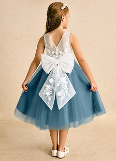 Azazie Lina Flower Girl Dresses Ivory Bermuda Ball-Gown Lace Dress image1
