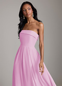 Azazie Lucienne Bridesmaid Dresses Candy Pink A-Line Strapless Chiffon Convertible Dress image4