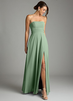 Azazie Tamira Suknie dla druhen Linia A Pofałdowany Szyfon Do ziemi Sukienka image2