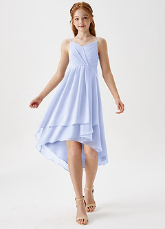 Azazie Mariam Junior Abito A-Line in Chiffon Plissettato Lavanda image3