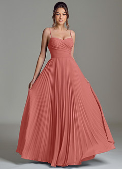 Azazie Catie Brautjungfernkleider A-Linie Herzausschnitt Chiffon Kleid Antike Rose image3