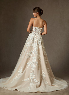 Azazie Alyson Trouwjurken Jurk van Kant met Baljurk Diamant Wit Champagne image2