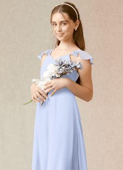 Azazie Everett Junior Vestido de Hielo de Gasa de Corte En A image6