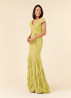 Azazie Bailora Mother of the Bride Dresses Canary Mermaid Ruched Chiffon Dress image2