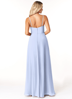 Azazie Moira Brautjungfernkleider A-Linie Schaufel Chiffon Kleid Eis image3