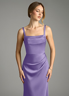 Azazie Alouette Bridesmaid Dresses Tahiti Mermaid Pleated Stretch Satin Dress image5