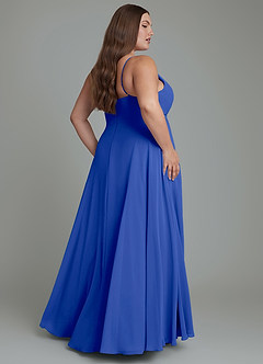 Azazie Amani Abiti da Damigella Abito A-Line in Chiffon Plissettato Blu Reale image8