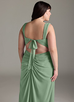 Azazie Jesaphine Bridesmaid Dresses Matcha Sheath Bow Chiffon Dress image14