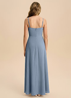 Azazie Sienna Junior Formal Linia A Zroszony Szyfon Długość podłogi Młodsza druhna Sukienka image2