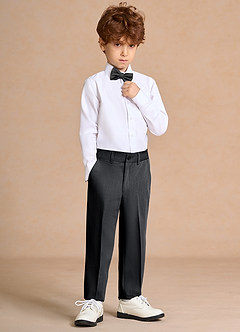 front Oliver Charbon Costume 5 pièces pour garçon avec nœud papillon