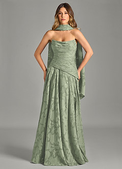 Azazie Gabriela Bridesmaid Dresses Agave A-Line Strapless Floral Burnout Dress image4
