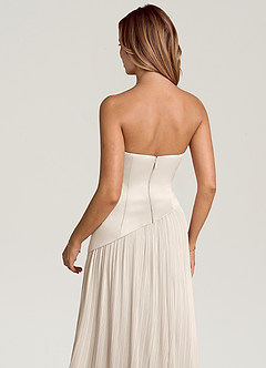 Azazie Tierney Bridesmaid Dresses White Alabaster A-Line Strapless Chiffon Convertible Dress image5