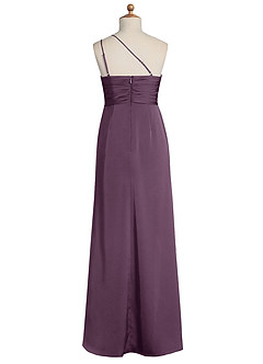 Azazie Eren Junior Vestido de Ciruela de Satén Elástico de Recto con Plisado image7