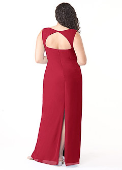 Azazie Flori Bridesmaid Dresses Scarlet Sheath Square Neckline Chiffon Dress image8