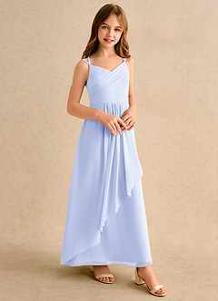 Azazie Zaida Girls Formal Flower Girl Dresses Lavender A-Line Pleated Chiffon Dress image5
