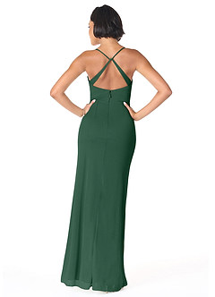 Azazie Ashana Bridesmaid Dresses Dark Green Sheath Sweetheart Lace Mesh Dress image4
