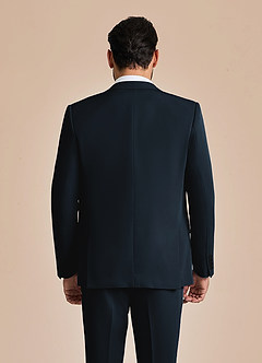 front James Navy Blue Structured Stretch Suit Jacket