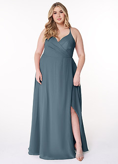 Azazie Davis Bridesmaid Dresses Twilight A-Line V-Neck Chiffon Dress image7