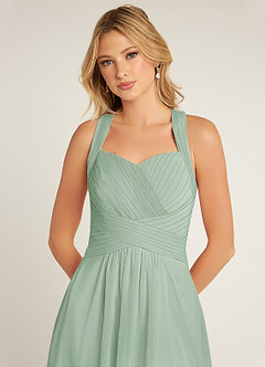 Azazie Claudia Bridesmaid Dresses Agave A-Line Sweetheart Neckline Chiffon Dress image5