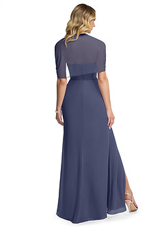 Azazie Zia Bridesmaid Dresses Stormy Sheath Side Slit Chiffon Convertible Dress image4