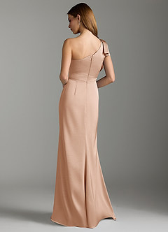 Azazie Rinna Bridesmaid Dresses English Rose Mermaid Ruched Stretch Satin Dress image8