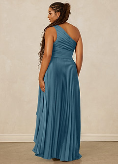 Christian Siriano Bridal for Azazie 1008 Brautjungfernkleider A-Linie One-Shoulder Stretch-Satin Kleid Bermudablau image10