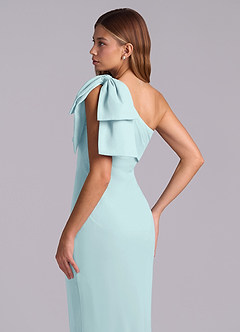 Azazie Yuanna Bridesmaid Dresses Sea Glass Mermaid One Shoulder Chiffon Dress image8