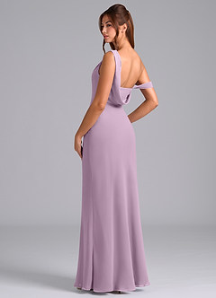 Azazie Madelyn Jurken voor bruidsmeisjes Converteerbaar Jurk van Chiffon met Zeemeermin Off the Shoulder Blauweregen image6