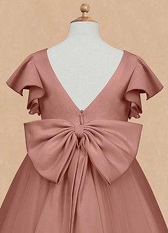 Azazie Kaeya Flower Girl Dresses Cedar Rose A-Line Bow Tulle Dress image8