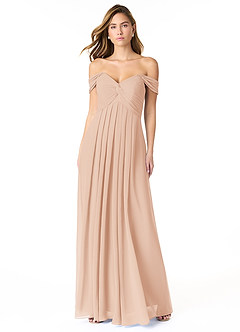 Azazie Kaitlynn Bridesmaid Dresses English Rose Empire Ruched Chiffon Convertible Dress image2