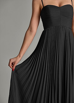 Azazie Chiana Abiti da Damigella Abito A-Line in Chiffon Senza Cinturino Nero image7