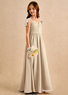 Azazie Meimei Girls Formal Flower Girl Klänningar Klä A-Line i Chiffong Plisserad image4