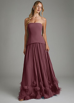 Azazie Alex Bridesmaid Dresses Sangria A-Line Corset Chiffon Dress image5