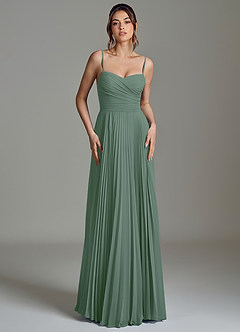 Azazie Catie Brautjungfernkleider A-Linie Herzausschnitt Chiffon Kleid Eukalyptus image4
